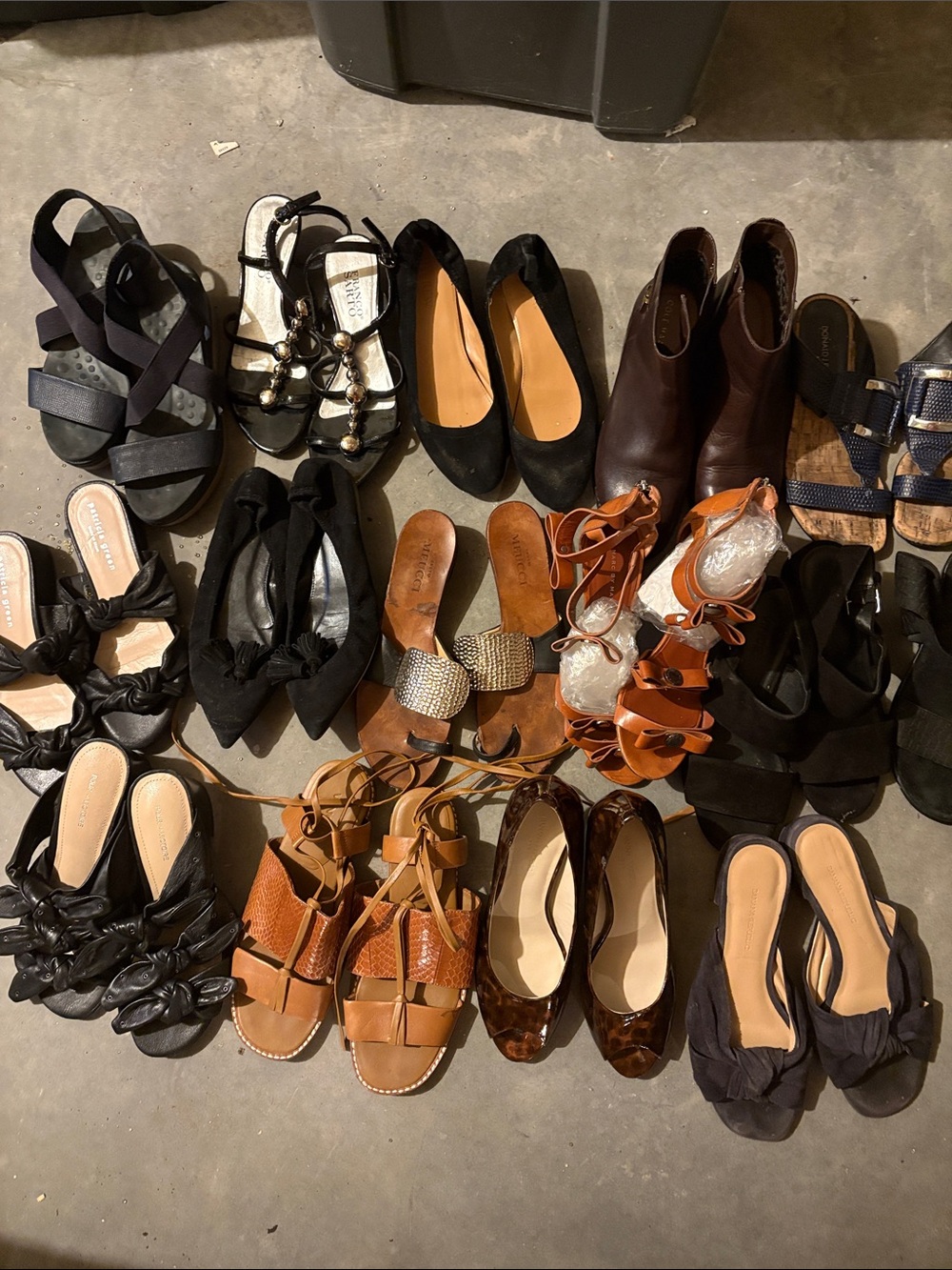 15 pairs of shoes . They still have lots of wear.see brands